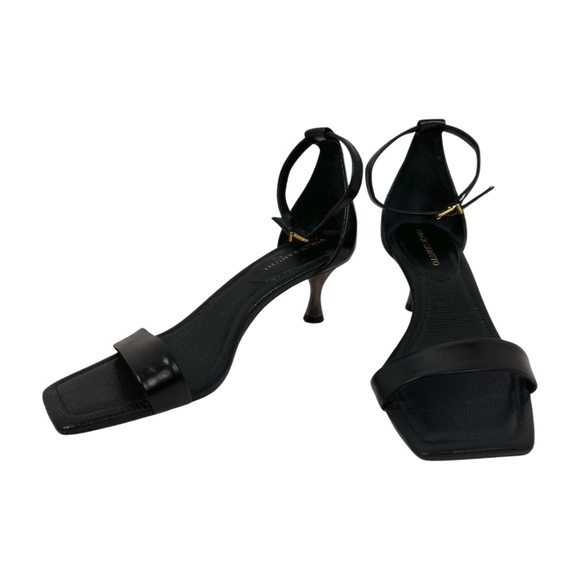 Vince Camuto Vinkely Black Square Toe Kitten Heel Sandal Purple Marbled NWOT 7.5 - Picture 2 of 10